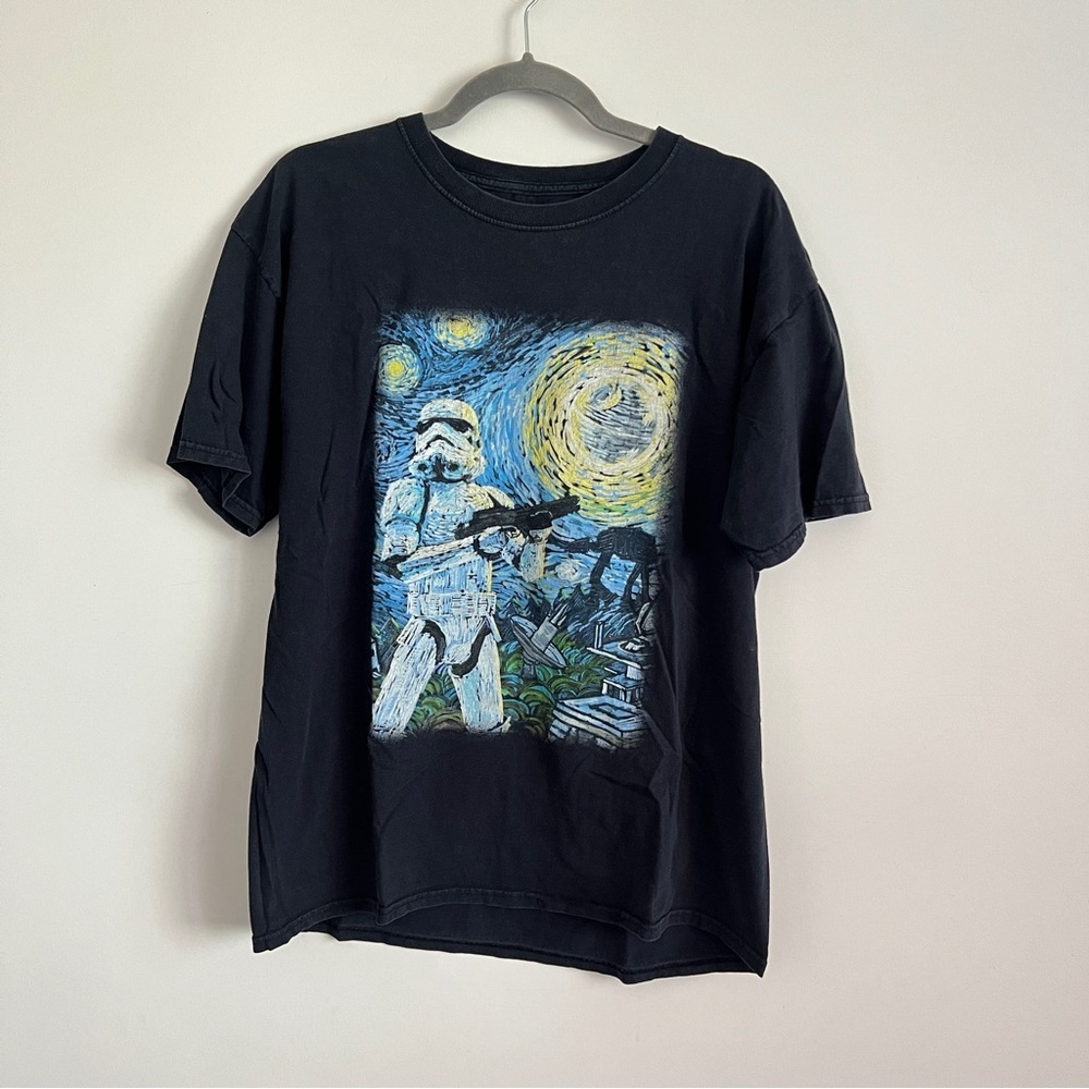 Star Wars Fifth Sun Stormtrooper Starry Night Graphic Tee Size L Black